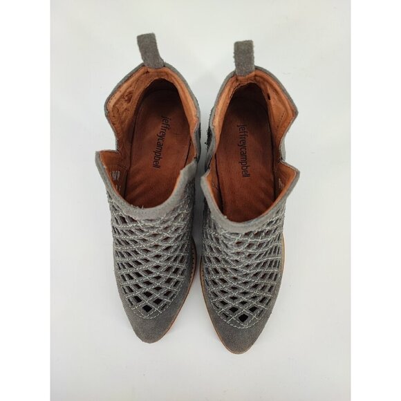 Jeffrey Campbell Women's Taggart Gray Suede Cut Out Booties Size 7.5 US - Picture 4 of 10
